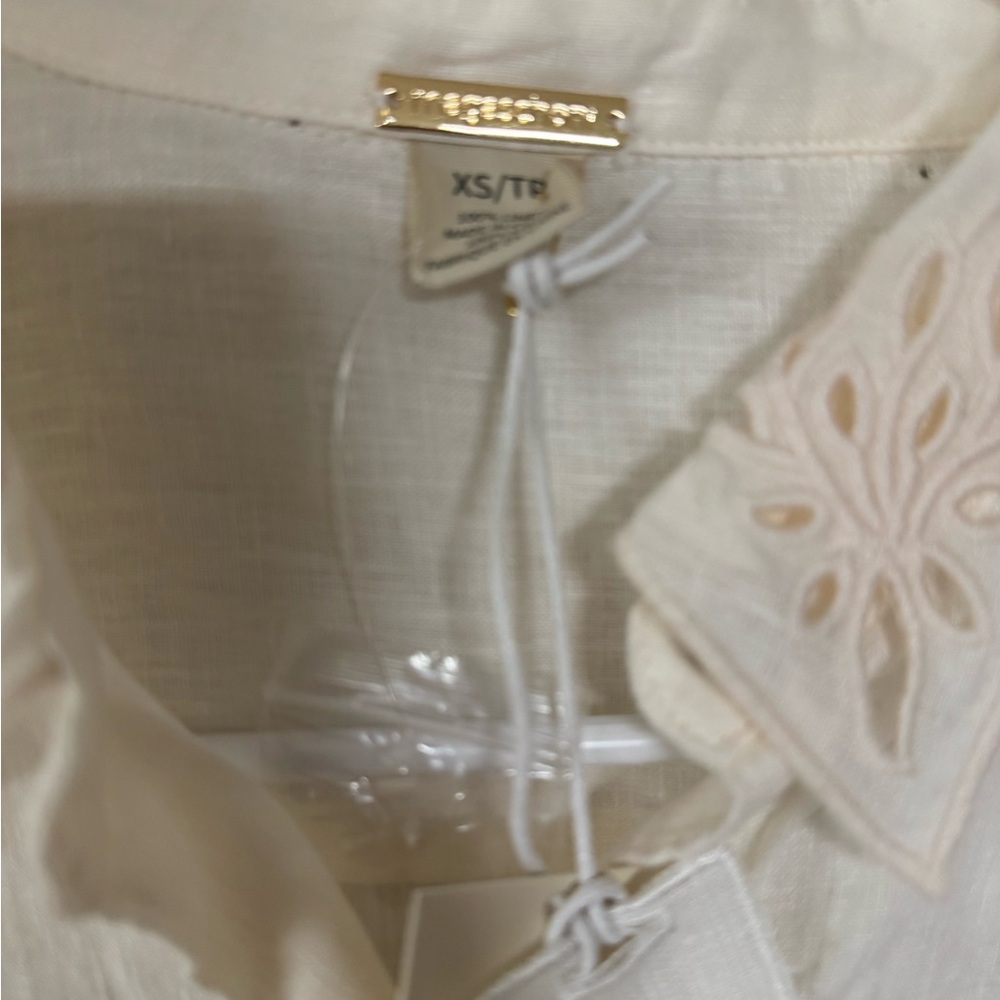 Magaschoni Cream Button-Up Shirt - Picture 2 of 9